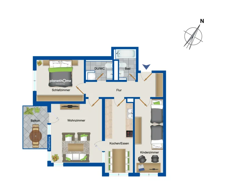 Grundriss Wohnung - 1. OG