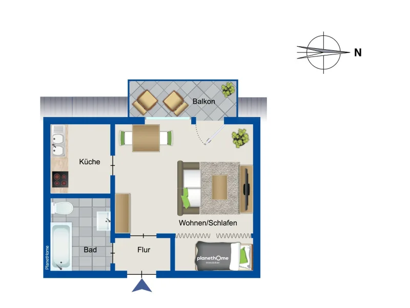 Grundriss WE 05 OG Mitte