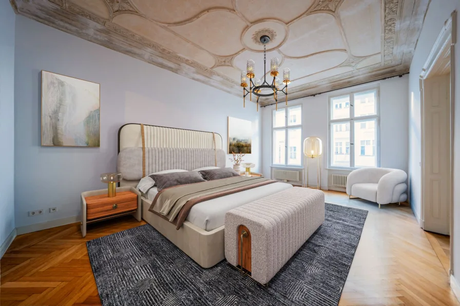 Beispiel Schlafzimmer - Wohnung kaufen in Berlin - Exklusive Traumwohnung mit 8 Zimmern im Herzen von Schöneberg