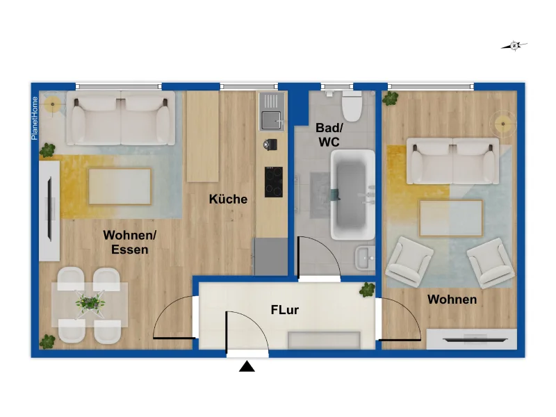 Grundriss Wohnung im 1. OG