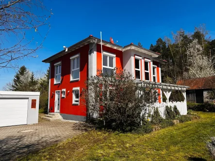 Süd-West Ansicht - Haus kaufen in Neuendettelsau - Energieeffizientes Haus im Toskanastil in ruhiger Lage von Neuendettelsau