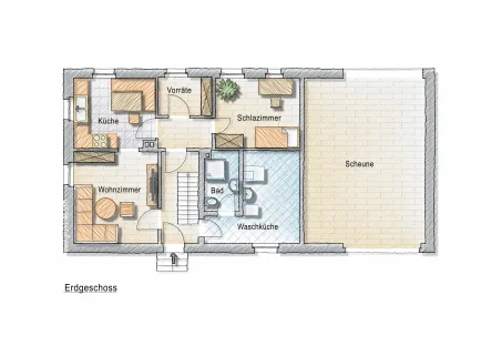 Grundriss Expose - Haus kaufen in Petersaurach - Bauernhaus mit viel Platz zum Entfalten!