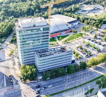 Drohnenaufnahme - Gastgewerbe/Hotel mieten in Ingolstadt / Ringsee - Café / Bistro im Donau Tower