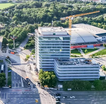 Drohnenaufnahme - Büro/Praxis mieten in Ingolstadt / Ringsee - Neubau-Büroflächen im Donau Tower