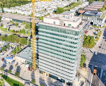 Drohnenaufnahme - Büro/Praxis mieten in Ingolstadt / Ringsee - Hoch hinaus - Büroflächen im Donau Tower