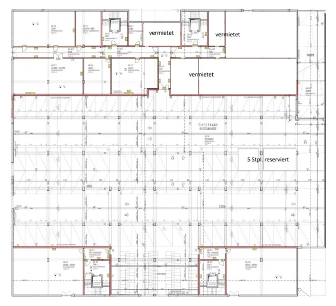 Grundriss Tiefgarage und KG