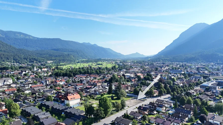 Lage_Blick_Nord - Wohnung kaufen in Garmisch-Partenkirchen - 2-Zimmer-Wohnungen "Alpenblick" - perfekte Lage mit Bergpanorama