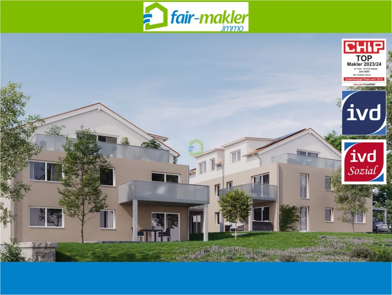 Südansicht - Wohnung kaufen in Schlaitdorf - FAIR-MAKLER: 5 % Abschreibung ! - Jetzt in die Zukunft investieren - Wohnen mit modernem Heizkonzept