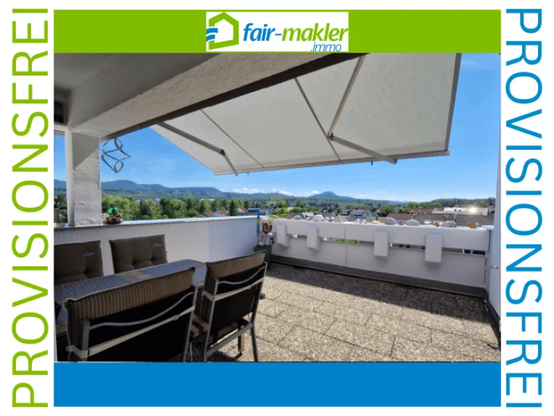 Ausblick / Terrasse - Wohnung kaufen in Metzingen - FAIR-MAKLER: Über den Dächern -- Penthouse-Maisonette-Whg - ruhige, stadtnahe Lage