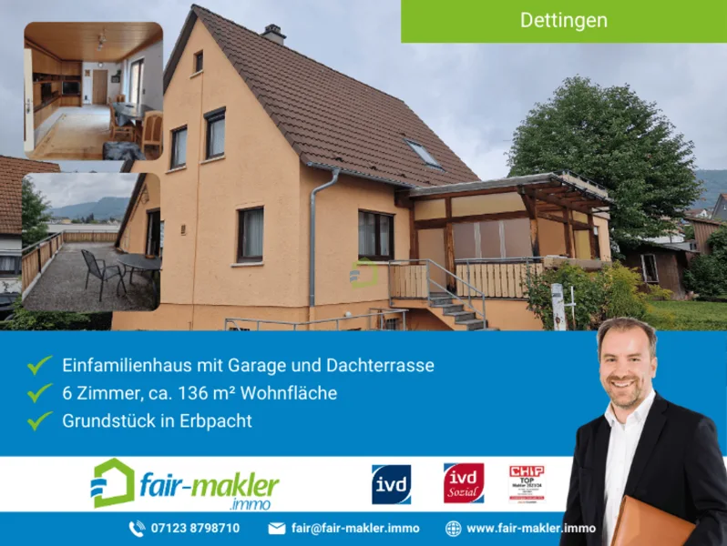 Titel_Portale_neu - Haus kaufen in Dettingen an der Erms - FAIR-MAKLER: Das "viele Zimmer Haus" mit Erbpachtgrundstück