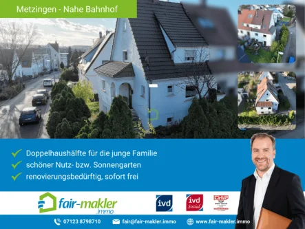 Ansicht - Haus kaufen in Metzingen - FAIR-MAKLER: "Häusle" sucht neue Eigentümer