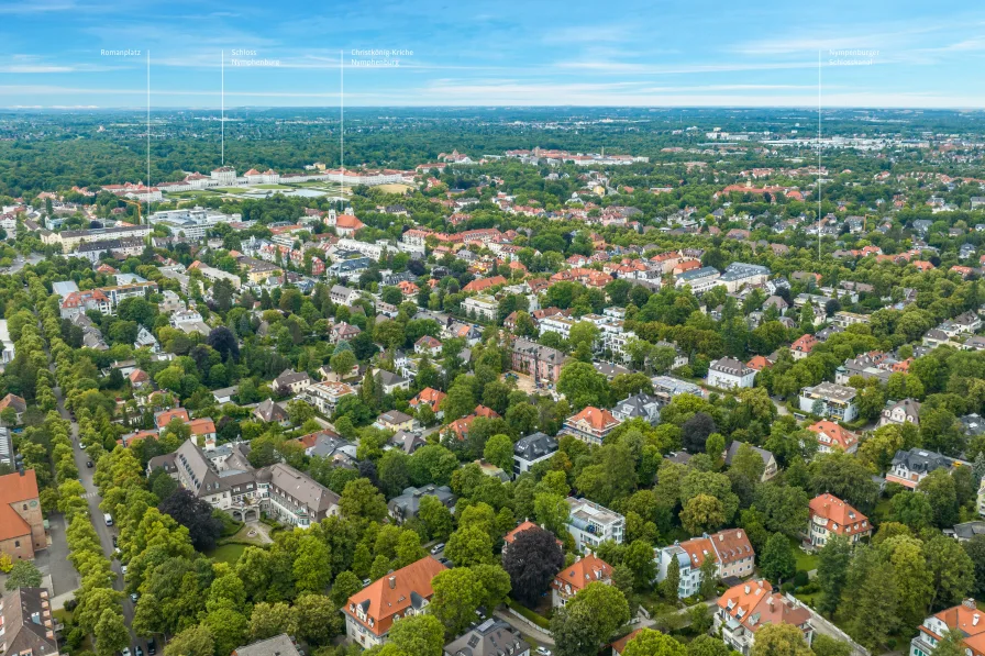 Rarität in traumhafter Lage - Grundstück kaufen in München - Villenkolonie Neuwittelsbach: Baugrundstück für Villa oder Doppelhaus in Toplage