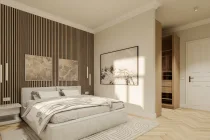 Schlafzimmer mit angrenzender Ankleide (Visualisierung)