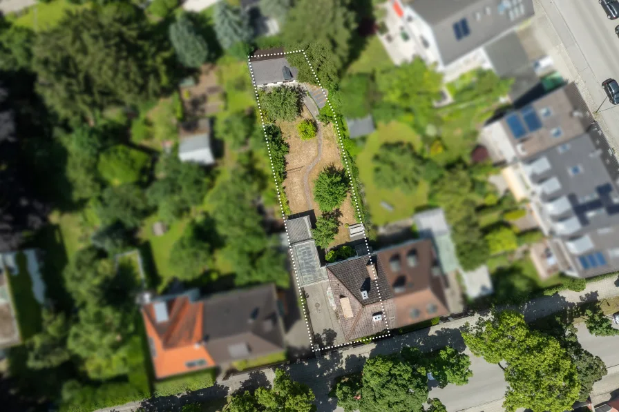 Baugrundstück für Haushälfte - Grundstück kaufen in München - Gern: Sonniges Grundstück mit attraktivem Gestaltungspotenzial in privilegierter Lage