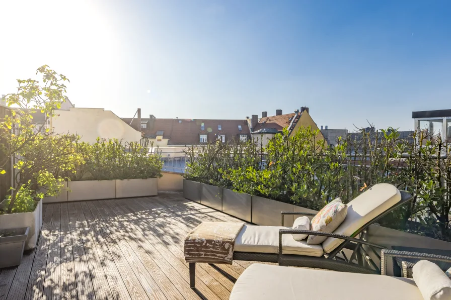 36 m² große Dachterrasse