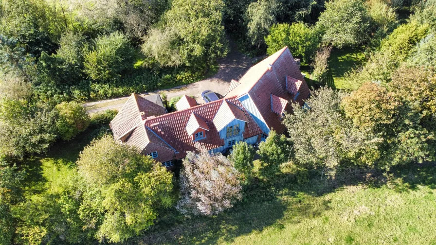 Das freundliche Gesicht des Hauses - Die blaue Holzfassade