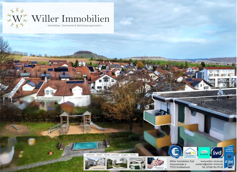 Willer_Immobilien_Luftbild-5 - Wohnung kaufen in Großbottwar - 3-Zi. WHG - Ideal für Kapitalanleger – TOP Rendite! Auch als Eigenheim eine hervorragende Wahl