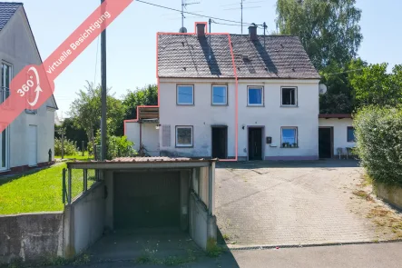 Titelbild - Haus kaufen in Ichenhausen / Autenried - Handwerker aufgepasst: Modernisierungsbedürftige Doppelhaushälfte in Ichenhausen-Autenried