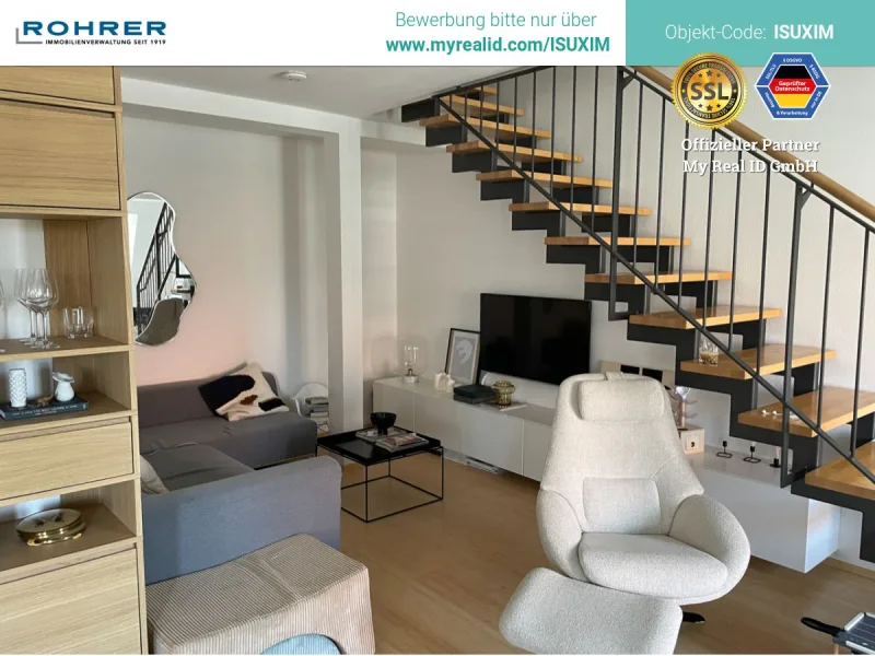  - Wohnung mieten in München - München-Schwabing West  / Charmante 3-Zimmer-Dachgeschosswohnung  mit Galerie, Küche, Bad/WC, Kellerabteil