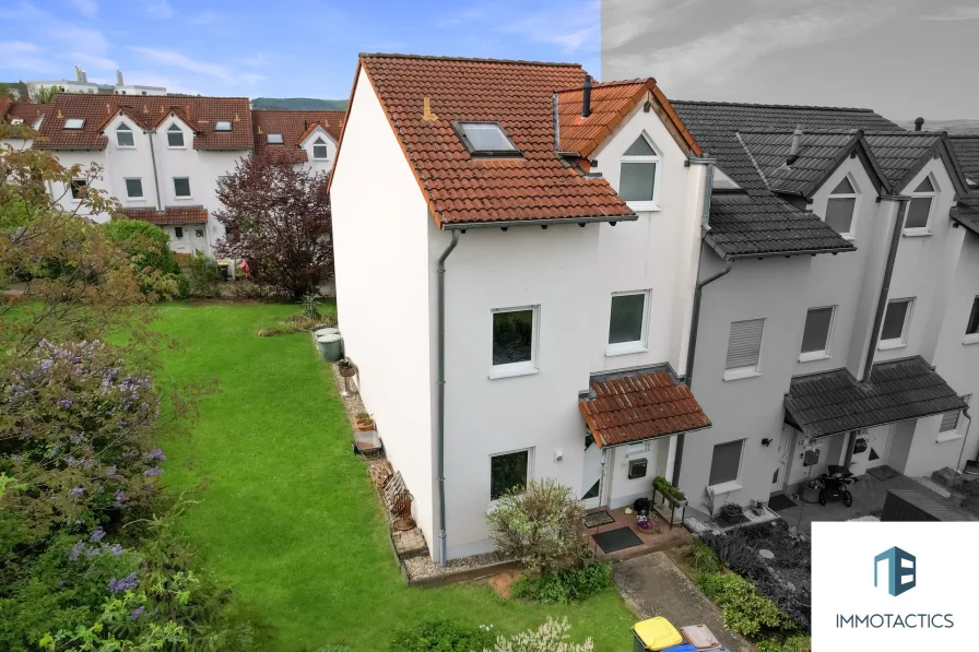 Luftaufnahme  - Haus kaufen in Bad Kreuznach - Reihenendhaus mit großem Grundstück - 518 m² - in ruhiger und zentraler Lage von Bad Kreuznach