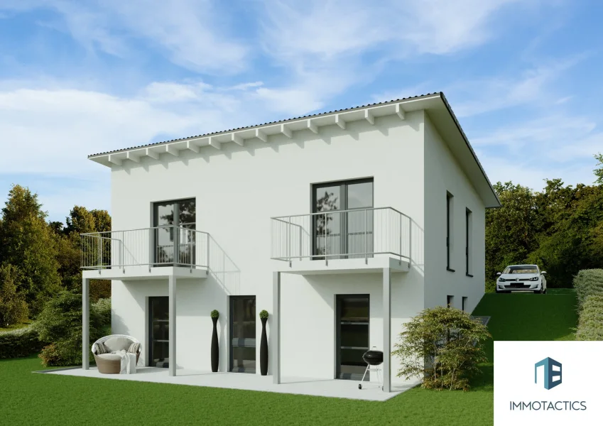 Ansicht Haus - Haus kaufen in Winterburg - Neubau eines modernen Einfamilienhaus auf großzügigem 805 qm Grundstück in Winterburg!