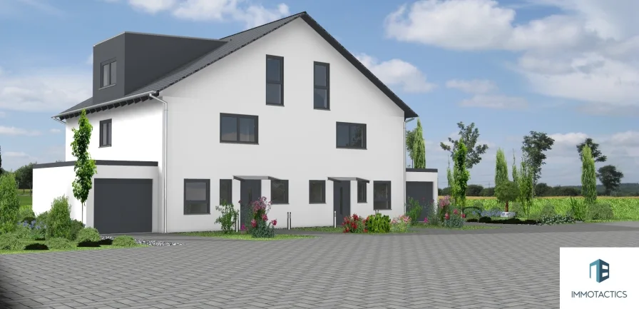 Voderseite - Haus kaufen in Bad Kreuznach - Neubau Doppelhaushälfte - individuell gestaltbar und höchste Effizienz!