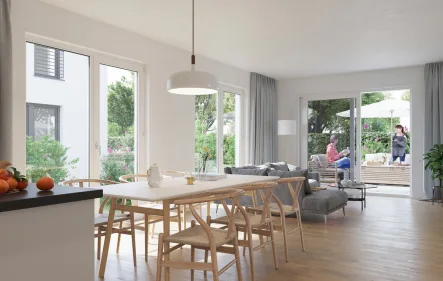 Wohnbereich_Visualisierung - Haus kaufen in Blumberg - Einfamilienhaus Typ "Schleifenbach 136", Neue Mitte - Lauffenmühle
