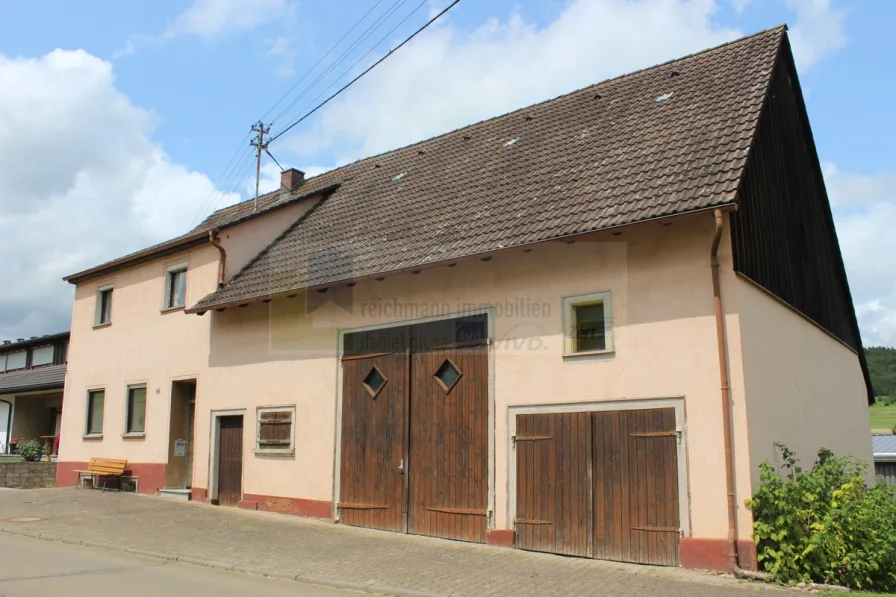 Außenansicht - Haus kaufen in Blumberg / Riedböhringen - Charmantes Einfamilienhaus mit Ökonomieteil in idyllischer Lage von Blumberg/Riedböhringen – Ideal für Handwerker und Visionäre!