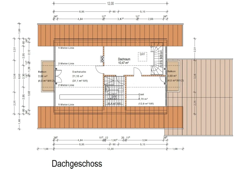 Grundrissplan Dachgeschoss