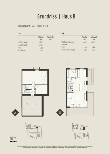 Grundrissplan EG und UG