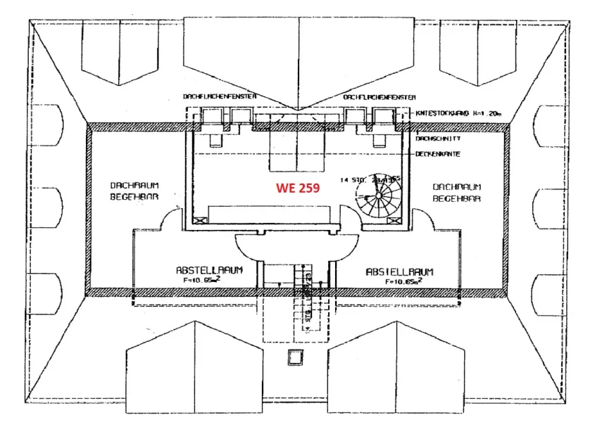 Grundrissplan Dachgeschoss  (2. Ebene)