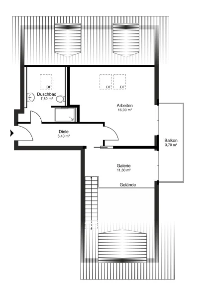 Grundrissplan 3. Obergeschoss / Dachgeschoss