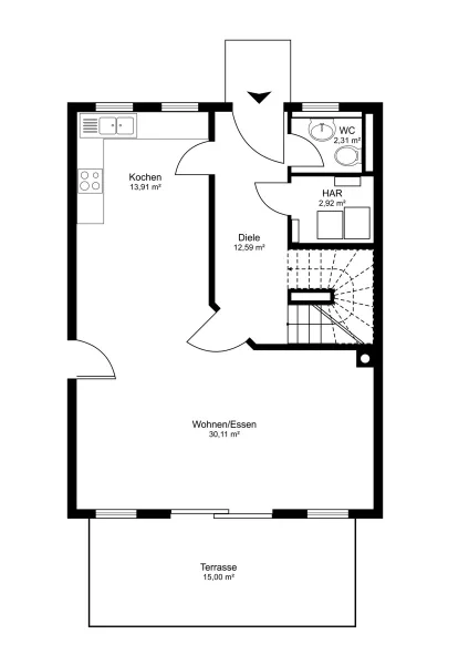 Grundrissplan Erdgeschoss