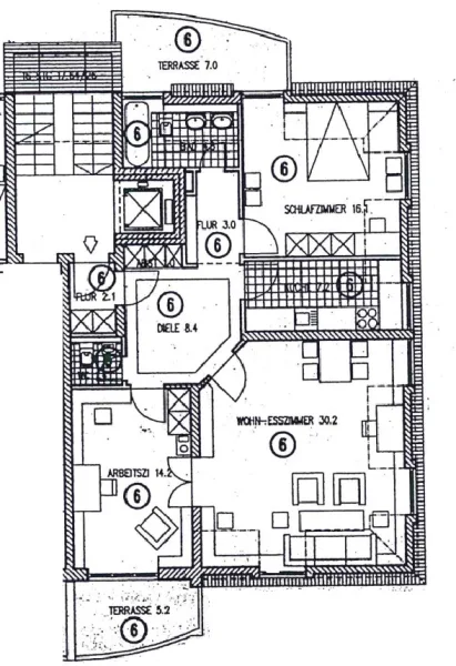 Grundrissplan WE6