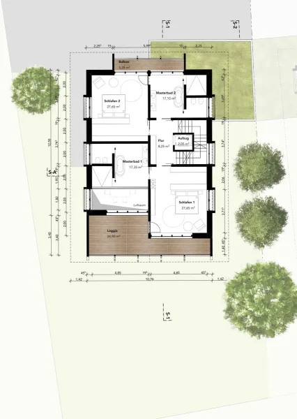 Freiflächenplan Obergeschoss