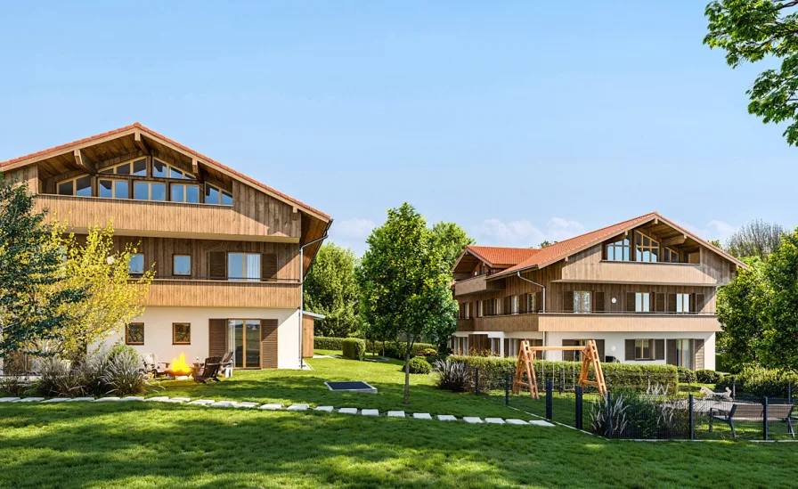 Visualisierung - Haus kaufen in Schliersee / Neuhaus - Gesamterwerb: Zwei Neubau-Landhaus-Mehrfamilienhäuser mit Bergpanoramablick in Schliersee-Neuhaus