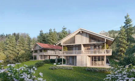 Visualisierung Wendelstein III - Haus kaufen in Bayrischzell - Exklusive Premium Landhaus-Villenhälfte 1 in Bayrischzell- Beeindruckender Bergpanoramablick- A+