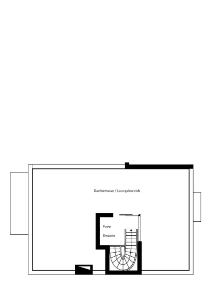 Grundrissplan Dachterrasse und Empore