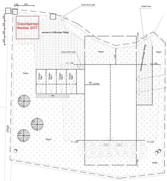 Grundrissplan Doppelgarage (separater Baukörper)