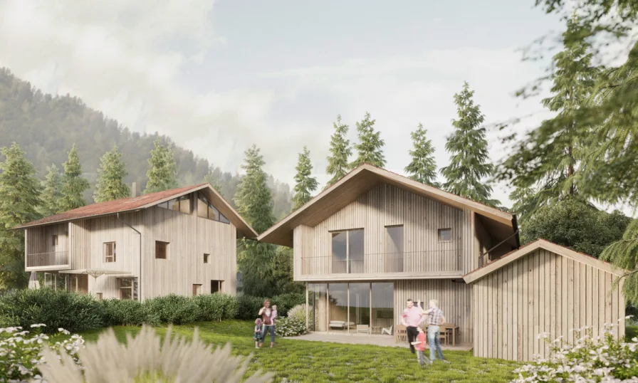 Ensemble  - Haus kaufen in Schliersee / Neuhaus - Der schönste Blick zur Brecherspitze:Premium-Landhaus in Schliersee-Neuhaus- ökologisches Juwel