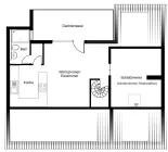 Grundrissplan im Dachgeschoss (obere Ebene)