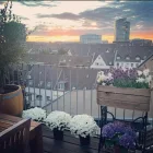 Sonnenuntergang von der Dachterrasse