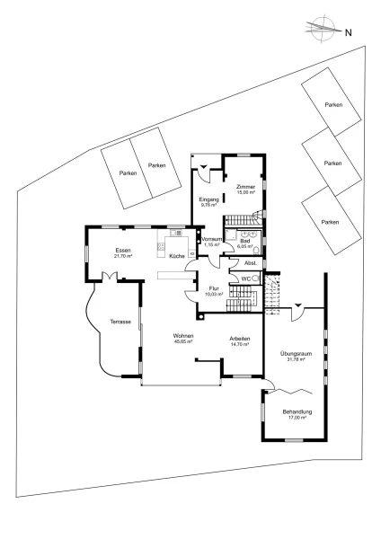 Grundrissplan Erdgeschoss