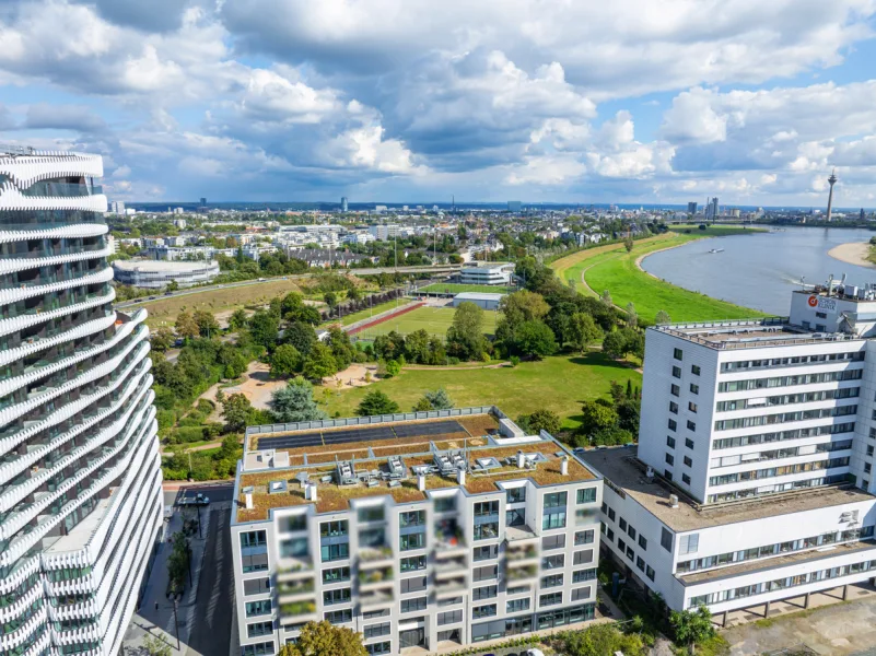 Impression RKM 740 / Rheinkilometer 740 - Wohnung kaufen in Düsseldorf - Edle Penthouse-Maisonette-Wohnung mit Panorama-Dachterrasse- Rheinblick/Hafen/Rheinturm/Altstadt