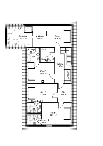 Grundrissplan Dachgeschoss