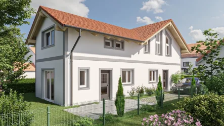 Haus-Visualisierung - Wohnung kaufen in Bad Tölz - Ihr kleines Stadthaus in Bad Tölz:Attraktives Neubau-Juwel mit großem Garten- "Haus im Haus"