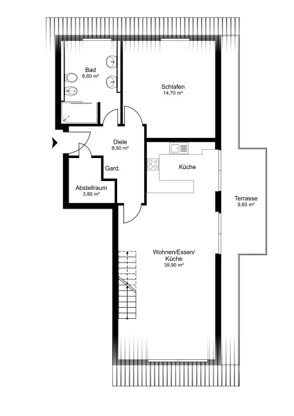 Grundrissplan 2. Obergeschoss