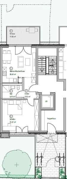 Grundrissplan Wohnung Nr. 2