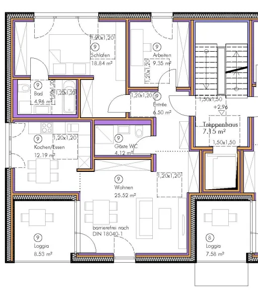 Grundrissplan Wohnung Nr. 9