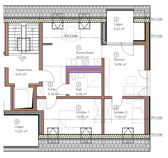 Grundrissplan Wohnung 4